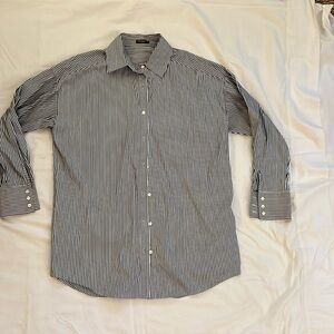 J. McLaughlin Womens Long Sleeve Button Front Shirt Medium Striped